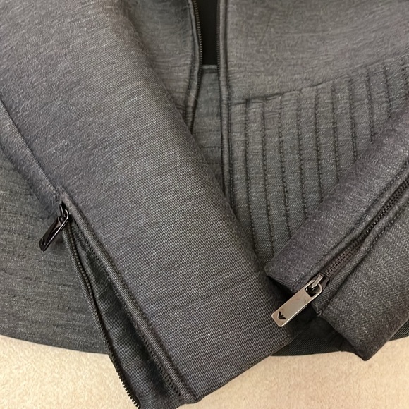 Vintage Emporio Armani Quilted Neoprene style blazer jacket gray size 10 - Picture 6 of 10